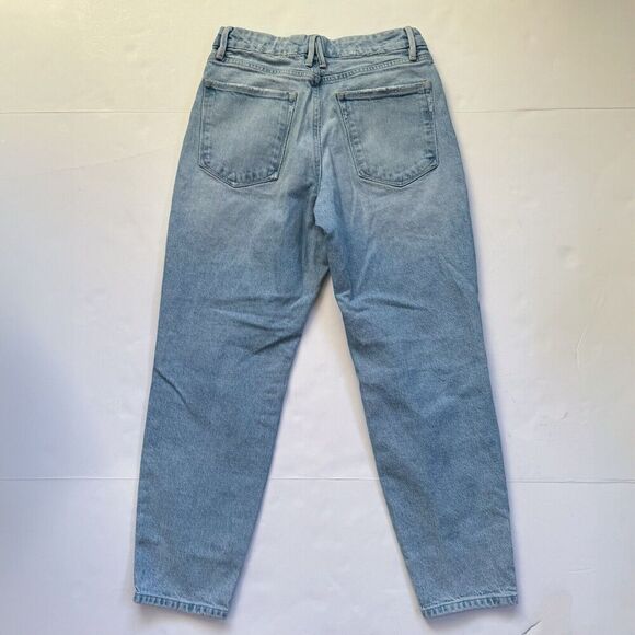 Good American GOOD MOM JEANS GM602T BLUE636 Size 2/26 Light Wash Distressed - Picture 2 of 9